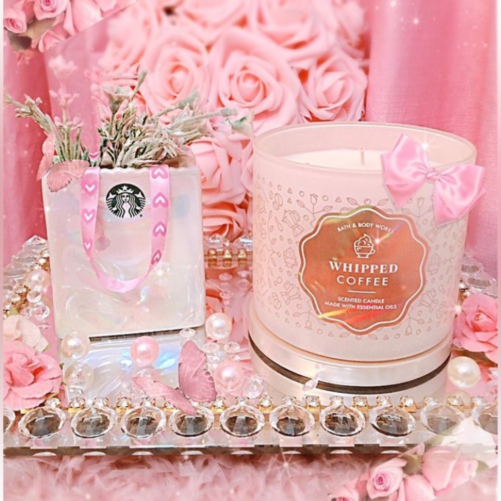 BUNDLE WHIPPED COFFEE candle and ceramic Starbucks bag decor